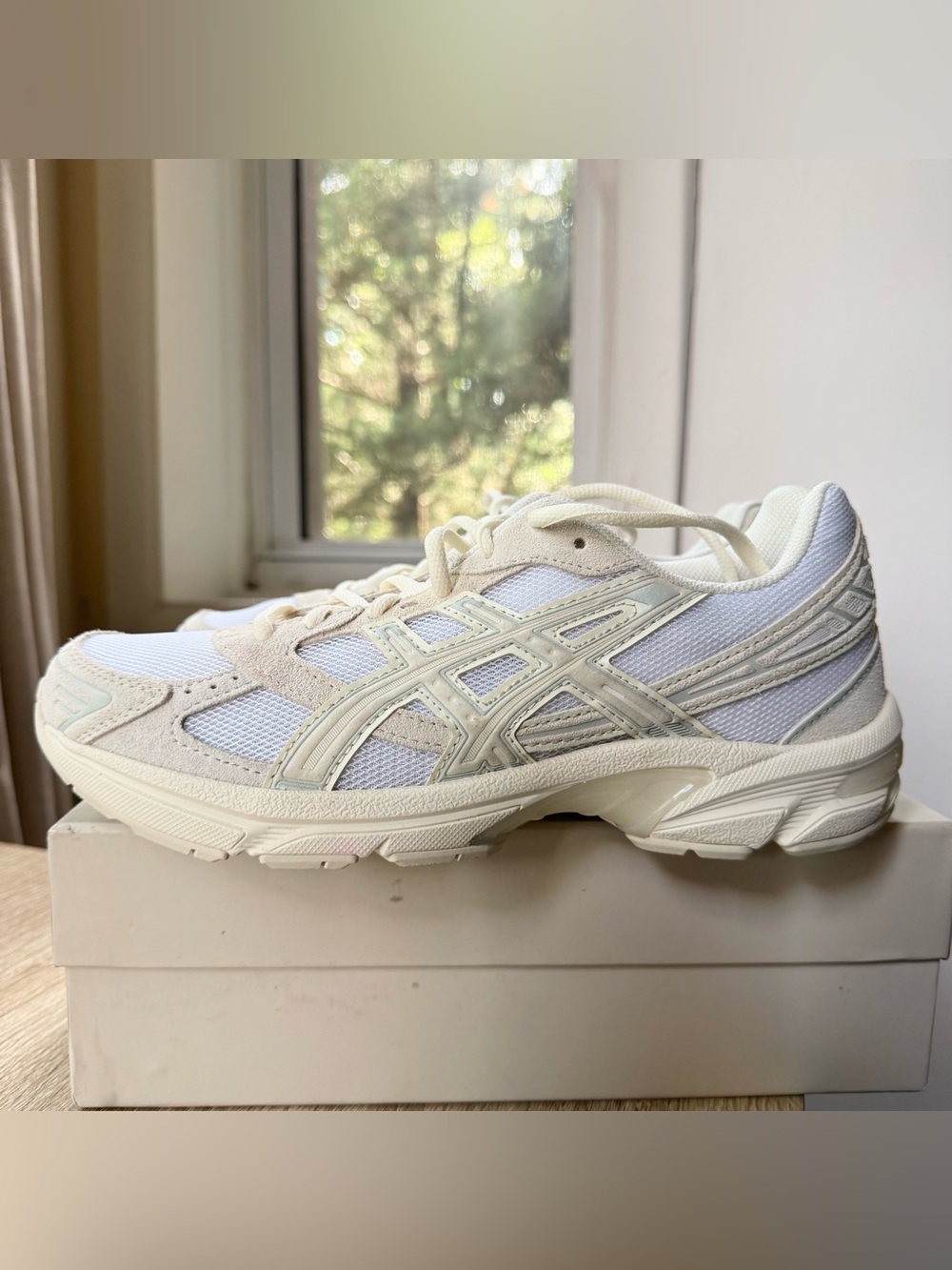NWT ASICS Gel-1130 Sneakers in White Birch Womens Size 10.5 - Picture 5 of 12